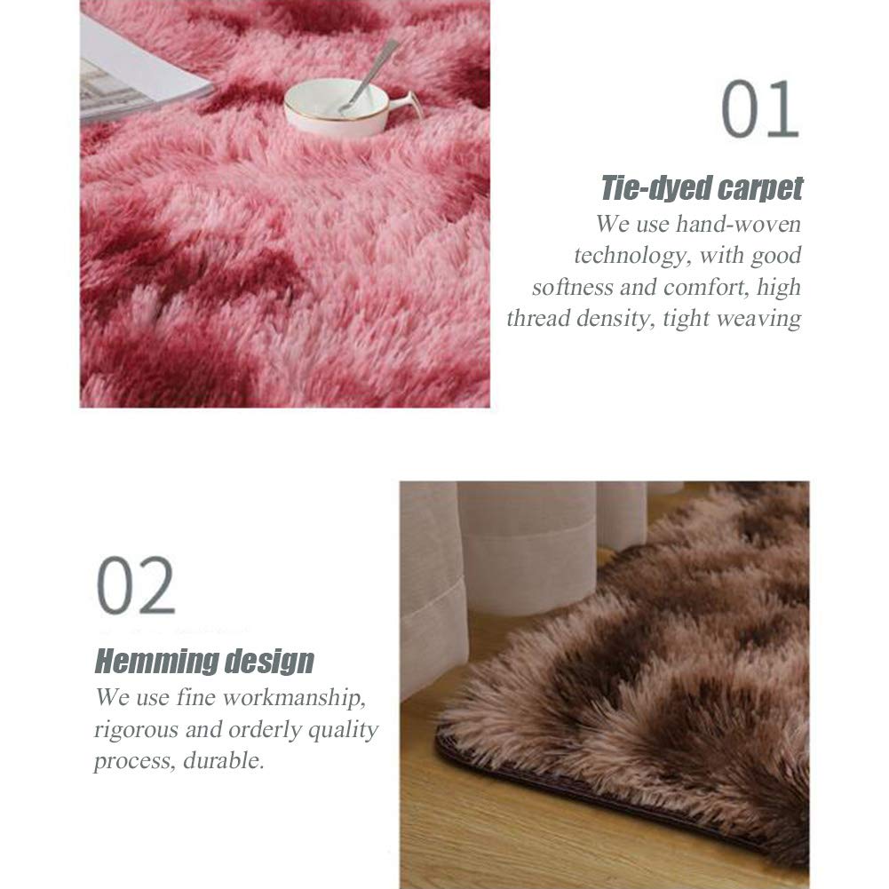 Épais Non-Glissement Tapis De Zone pour Le Salon Chambre Chambre d'enfants Tapis Durable Lavable Velours Flouffy Rug,Pile épaisse Peluche Tapis Hirsute-Un 160x200cm(63x79inch)