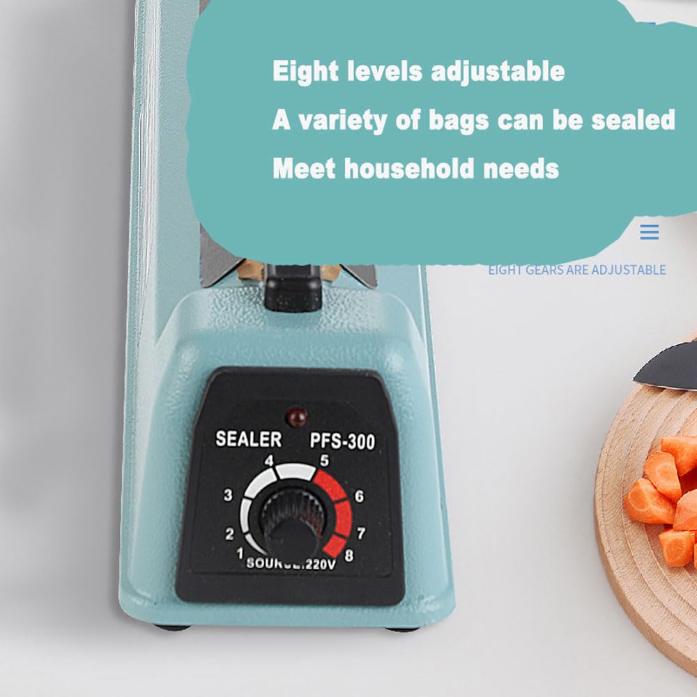 Máquina selladora manual de película para alimentos, máquina envasadora doméstica pequeña, 8 niveles ajustables y protección contra cortes de energía, ancho de sellado opcional de 2/5/8 mm