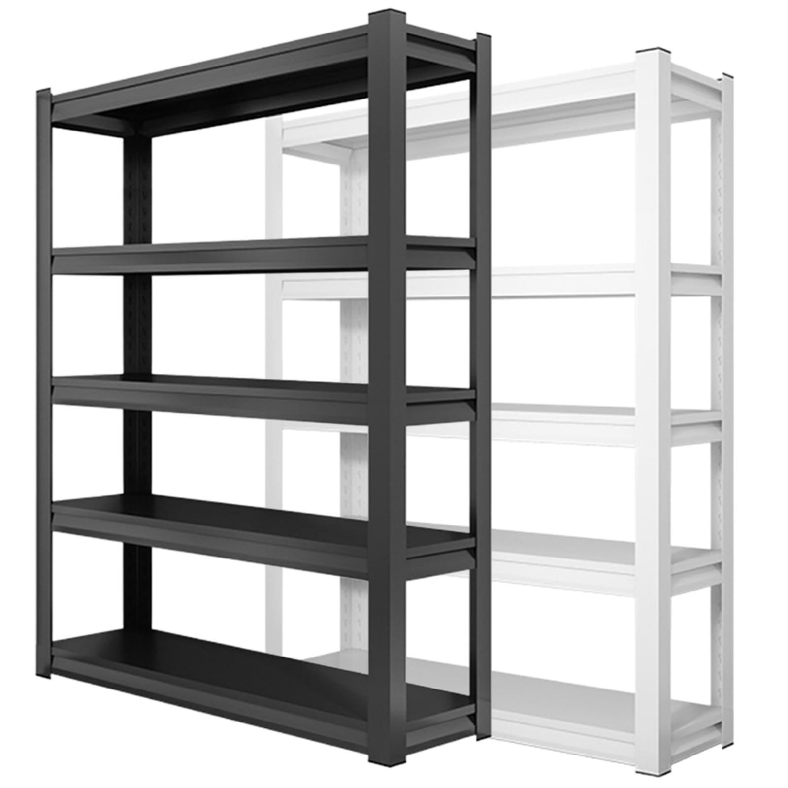 Scaffale in metallo resistente a 5 ripiani, regolabile, per garage, cantina e magazzino, 182,9 x 149,9 x 40,6 cm (altezza x larghezza x profondità), facile da montare, mensole nere durevoli