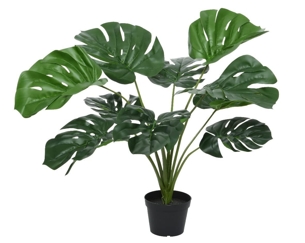 Monstera artificiel Nos Envies Déco - Fausse plante sans entretien pour salon et bureau