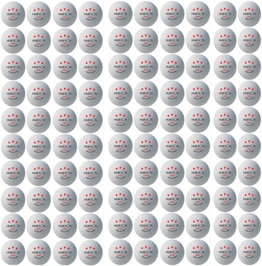 GAREGEAR HUIESON 3 Star Ping Pong Balls 40+ Advanced ABS Plastic Table Tennis Ball with Seam New Material Three Star Ping Pong Balls G40+ for Club Training Robot Use (White 100-Pack)