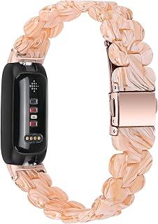 AISPORTS Resin Band Compatible with Fitbit Inspire 3 Band for Women Men, Lightweight Crystal Resin Sport Wristband Metal Buckle Clasp Bracelet Replacement Band for Fitbit Inspire 3 Fitness Tracker