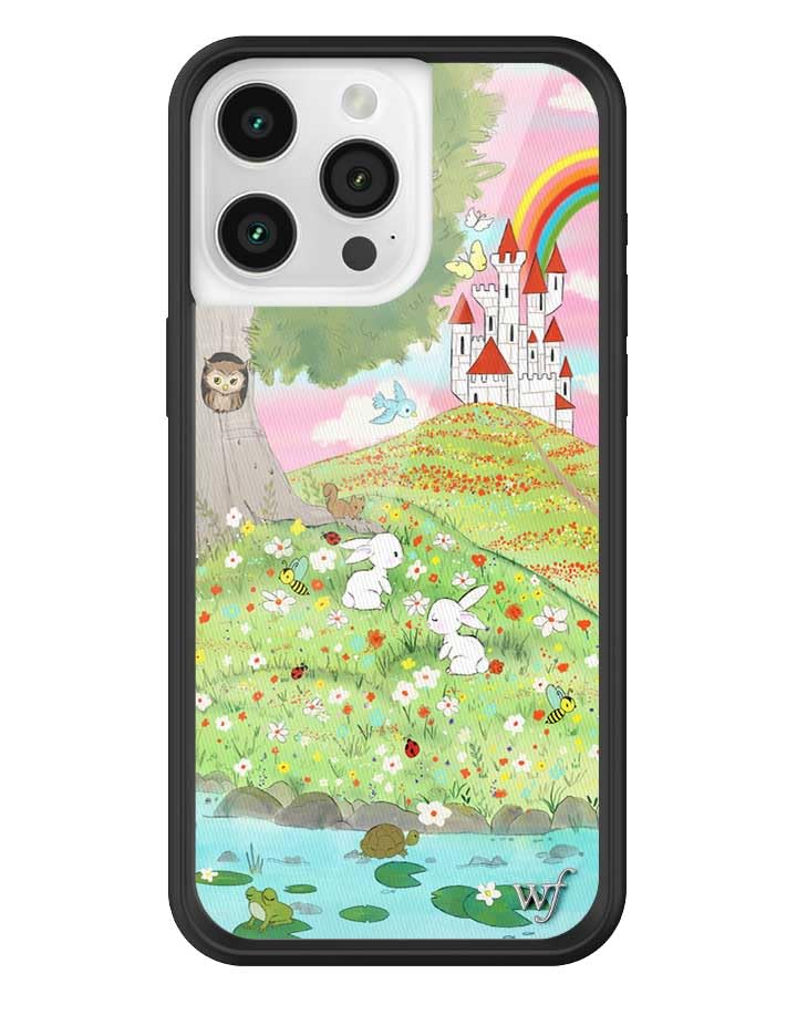 WildflowerCases - Fairytale, Compatible with Apple iPhone 16 Pro Max | Animal, Nature, Castle, Floral, Green Cute Trendy - Protective Black Bumper, 4ft Drop Test Certified, Women Owned Small Business