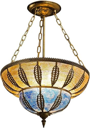 TFCFL Lámpara colgante Tiffany vintage de estilo victoriano para sala de estar, comedor