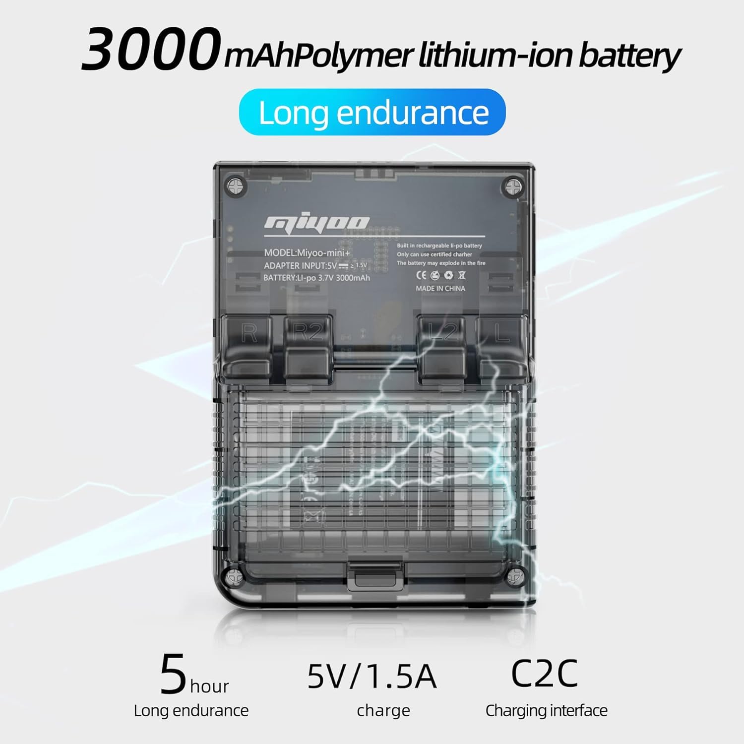 Whatsko Miyoo Mini Plus Console De Jeux Portable,Miyoo Mini+ Console Rétro 64GB avec 20000+ Jeux,3.5 Pouces IPS Screen 3000mAh Supporte Wireless Gamepad Pocket Handheld Game Console(Noir)