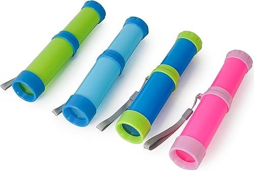 Luwint Telescopio de bolsillo de juguete para niños, paquete de 4 telescopios piratas portátiles, juguetes monoculares de ciencia retráctil, juguete