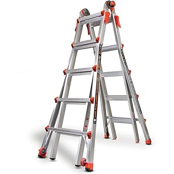 Little Giant Ladders, SkyScraper, M21, 11-21 Foot, Stepladder, Aluminum, Type 1A, 300 lbs Weight Rating, (10121),Gray