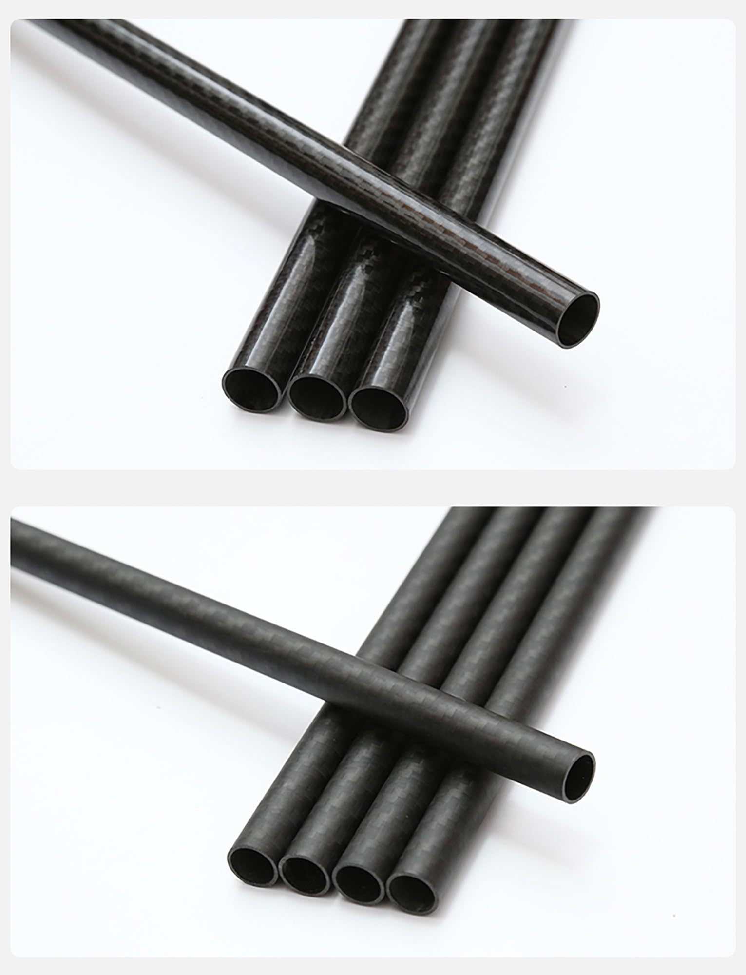 1 tubo cavo in fibra di carbonio 3K ad alta resistenza personalizzato | Diametro 6-40 mm lavorato con precisione | Parti in fibra di carbonio industriale leggere(Glossy,20x18x1000mm)