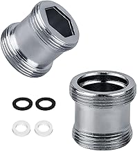 Paquet de 2 Adaptateur de robinet M18 à M22 - adaptateur de filetage pour filetage extérieur M18 et M22, idéal pour les aérateurs et les éviers