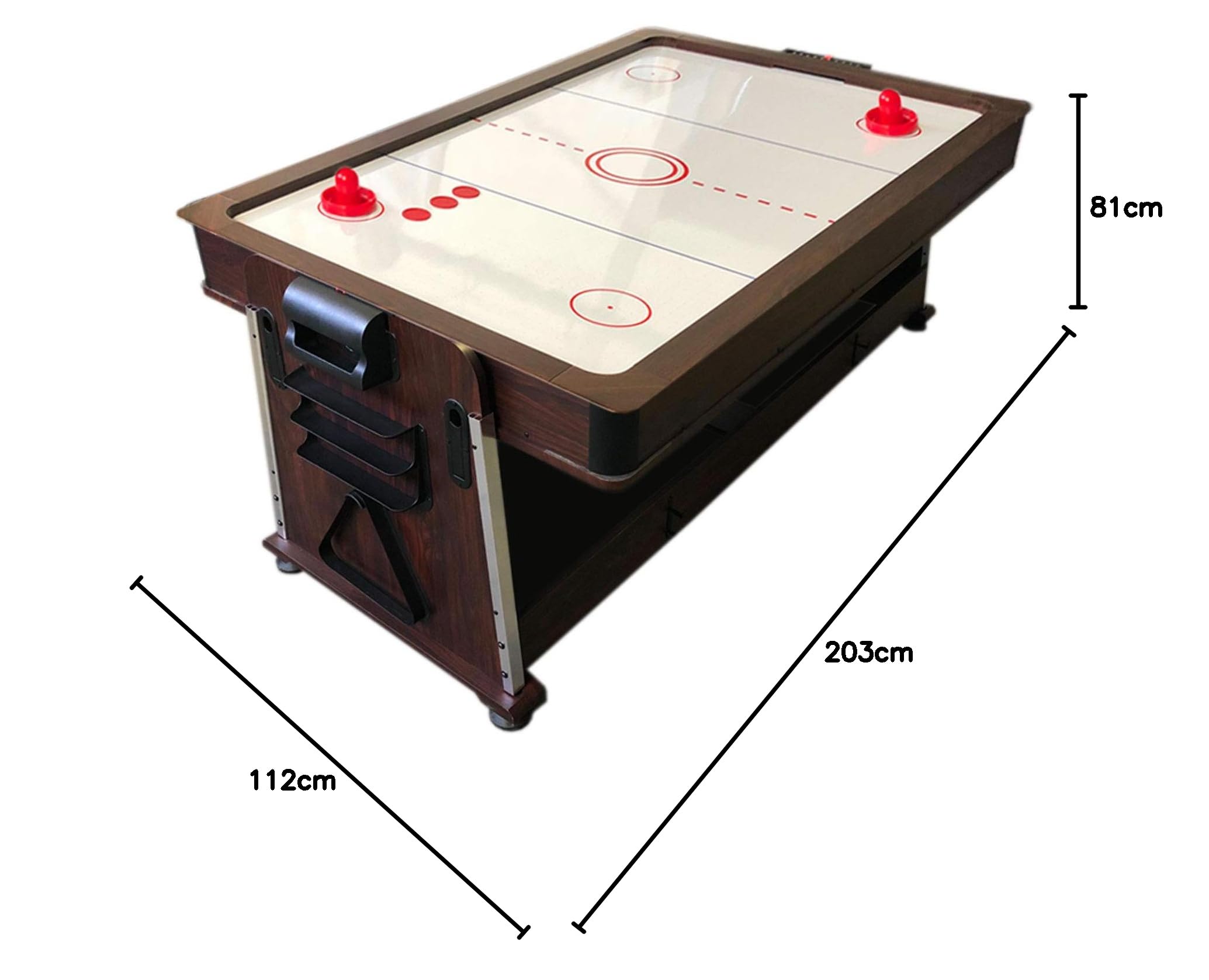 Table Multijeux Table Billard Transformable en Air Hockey – 7 Pieds Mattew Rouge