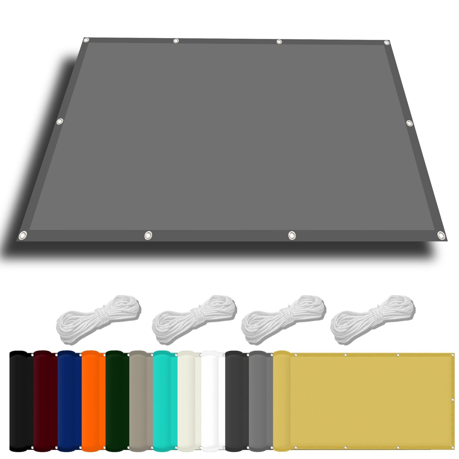 Telo di Ricambio per Ombrellone 0.6 x 7.5 m Impermeabile Panno Ombreggiante Tenda Oxford con Protezione UV e Resistenza Agli Agenti Atmosferici Ideali per Cortile Patio e Campeggio, Grigio Chiaro