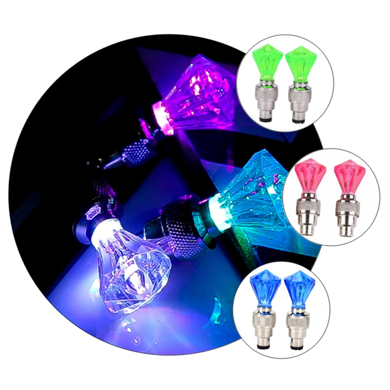 POPETPOP Luce Valvola Bicicletta Luci Bici Pneumatico Ruota Luce Ruota Raggi Ruota Lampada Luce Bici da Strada Plastica