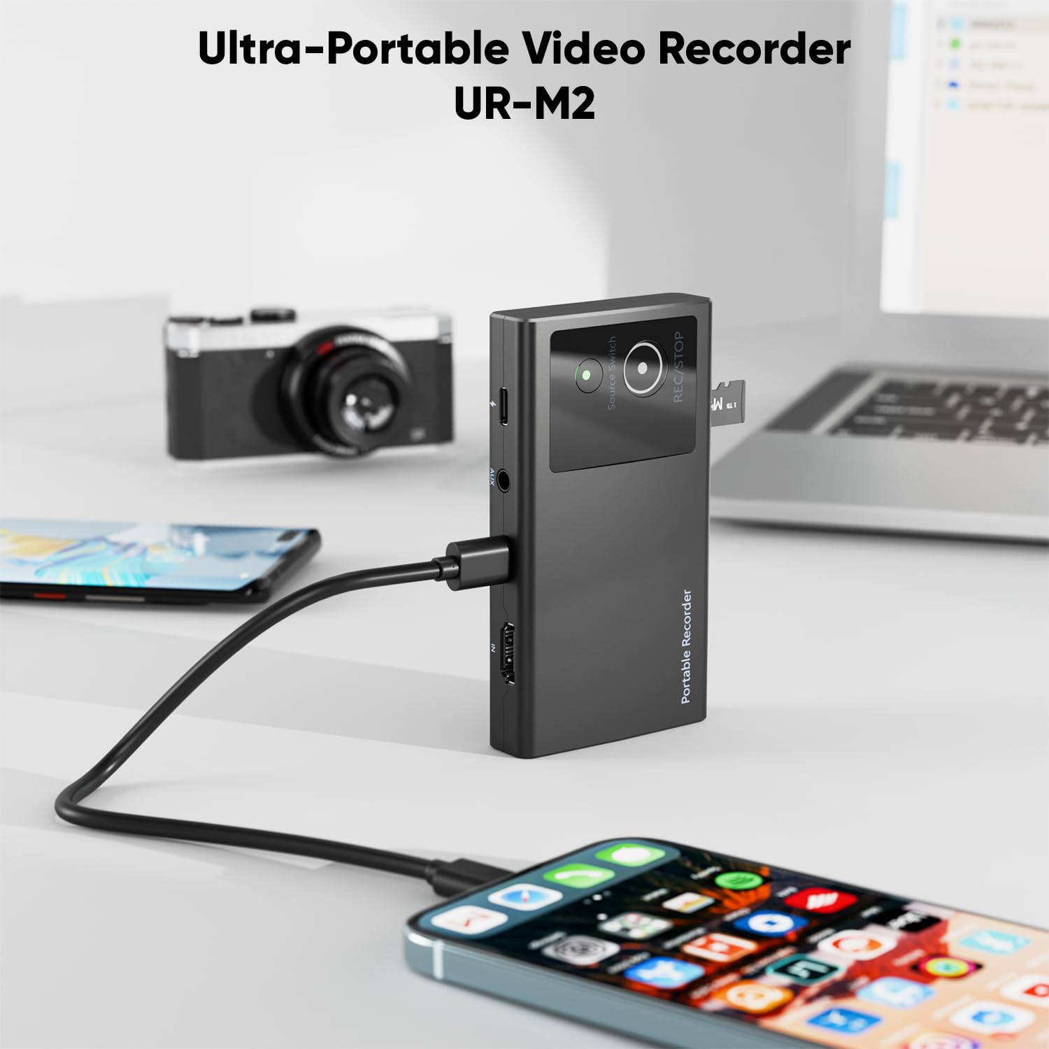 4K 60FPS Portable Video Recoder-Capture Card for Streaming,HDMI or DisplayPort over USB-C,AUX Earphone monitoring,Compatible with Phone,Media Player,Computer,TV Sticks,Video Disc Player..
