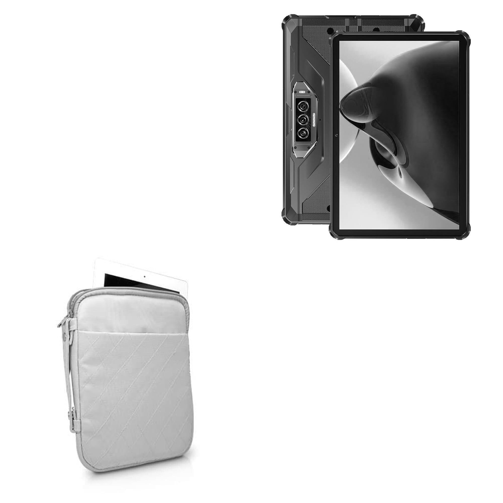 BoxWave Case Compatible with Oukitel RT7 5G - Quilted Carrying Bag, Soft Synthetic Leather Cover w/Diamond Design - Cool Grey