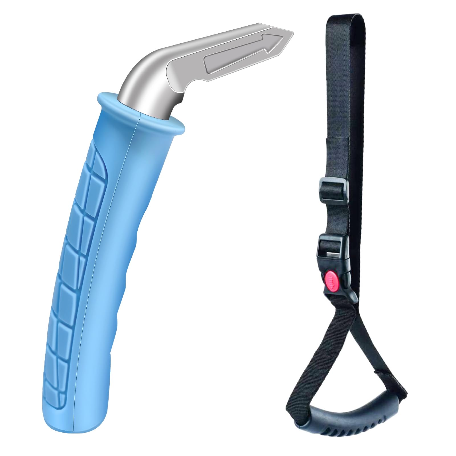 EILITWAY Car Door Handle for Elderly, Portable Car Assist Handle, with Car Grab Handle, Vehicle Assist Handles Designed for Seniors and Handicapped (Blue - 1 Pack Handle + Strap)