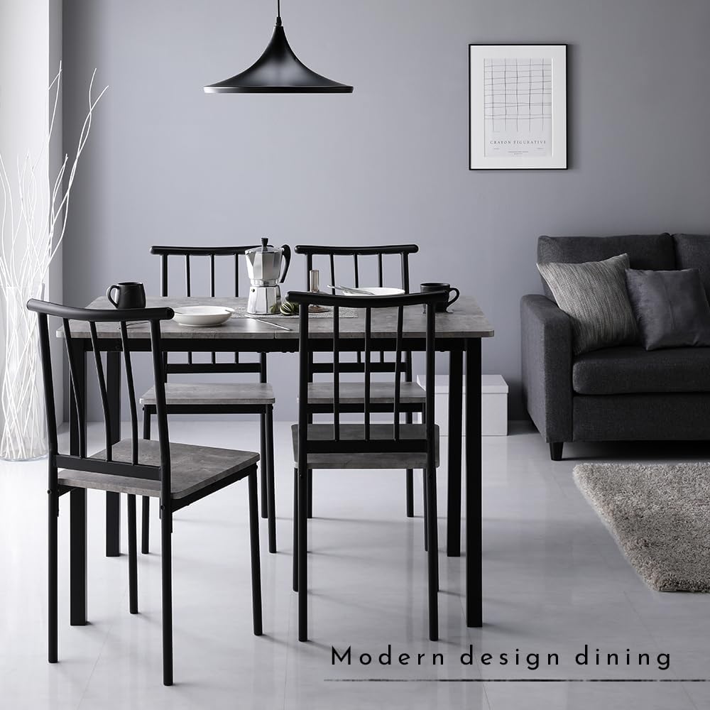 RASIK ダイニングテーブル 幅110cm ストーン×ブラック シンプル