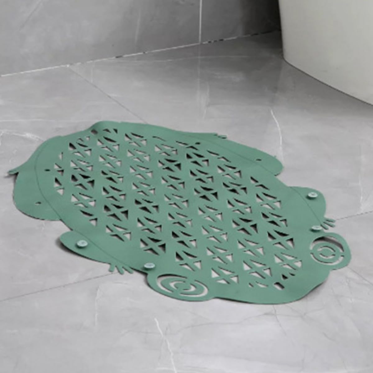 Alfombrilla de Bañera Antideslizante para Niños y Ñiño Verde PVC | Diseño Ventosas, Superficie Lisa y Tacto Cómodo, Uso en Baño, Formato Compacto para Bañera