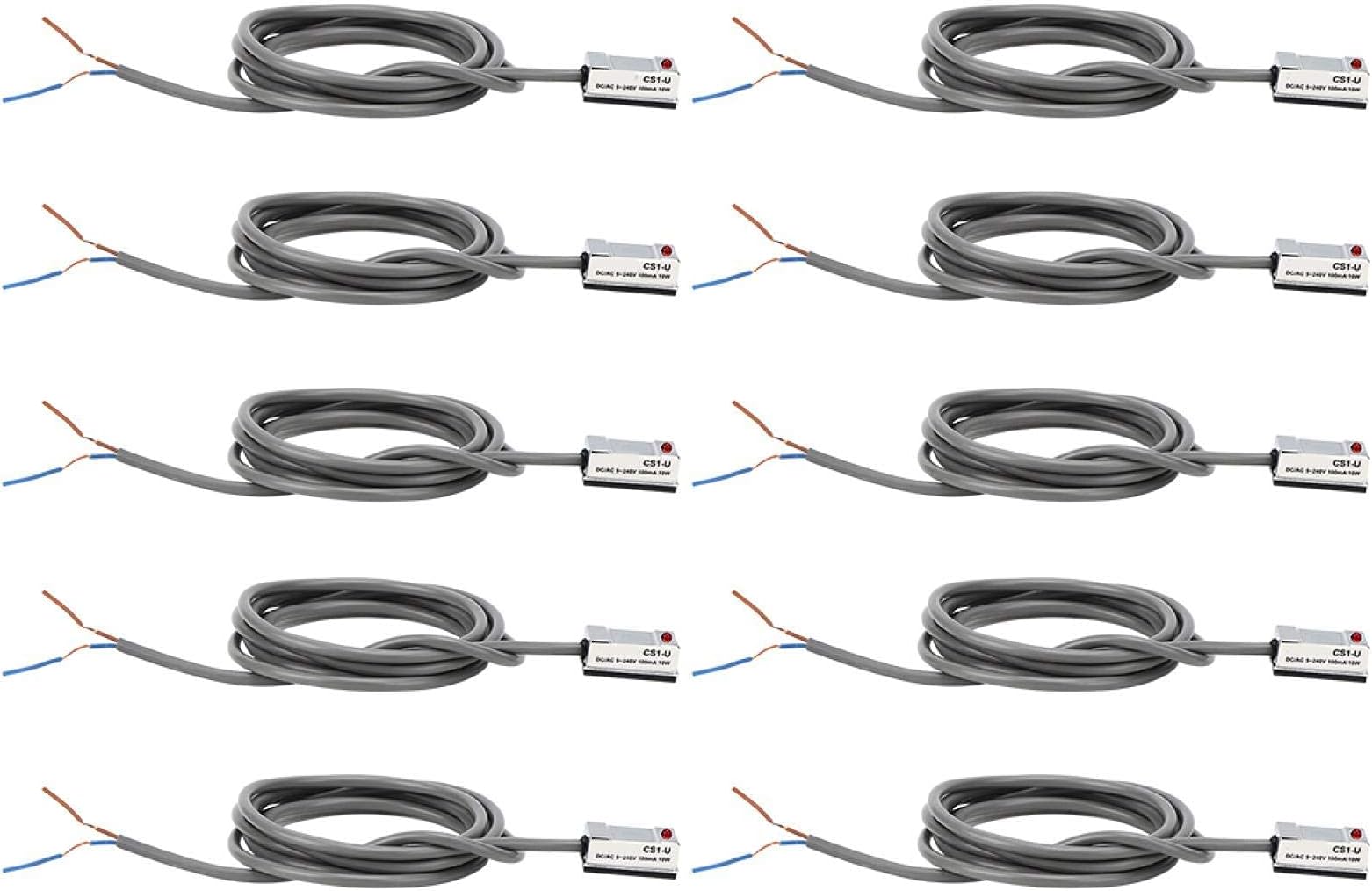 Fafeicy 10Pcs Magnetic Switch, Cylinder Magnetic Switch CS1‑U 10W Pneumatic Cylinder on Off for SI.SU.SC.JSI.MI.MA50‑63 Used to Detect Magnetic Switches