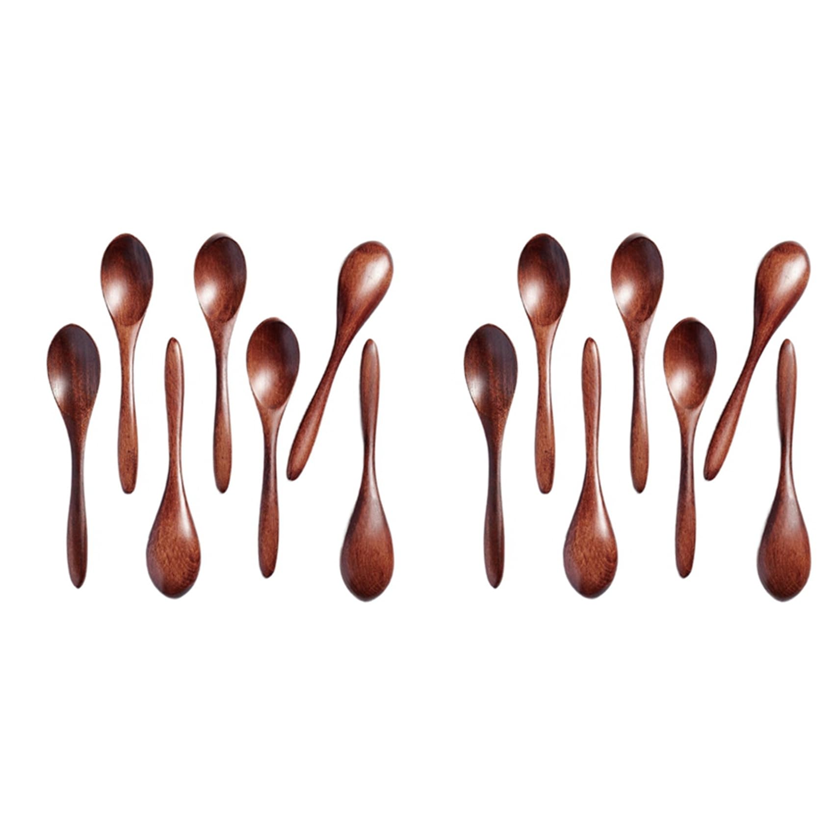 Hndhbfgrt 14 PCS Small Wooden Spoons, 5.8 Inch Honey Spoons for Tea, Hardwood Wooden Honey Teaspoon for Coffee, Bamboo Table Spoon