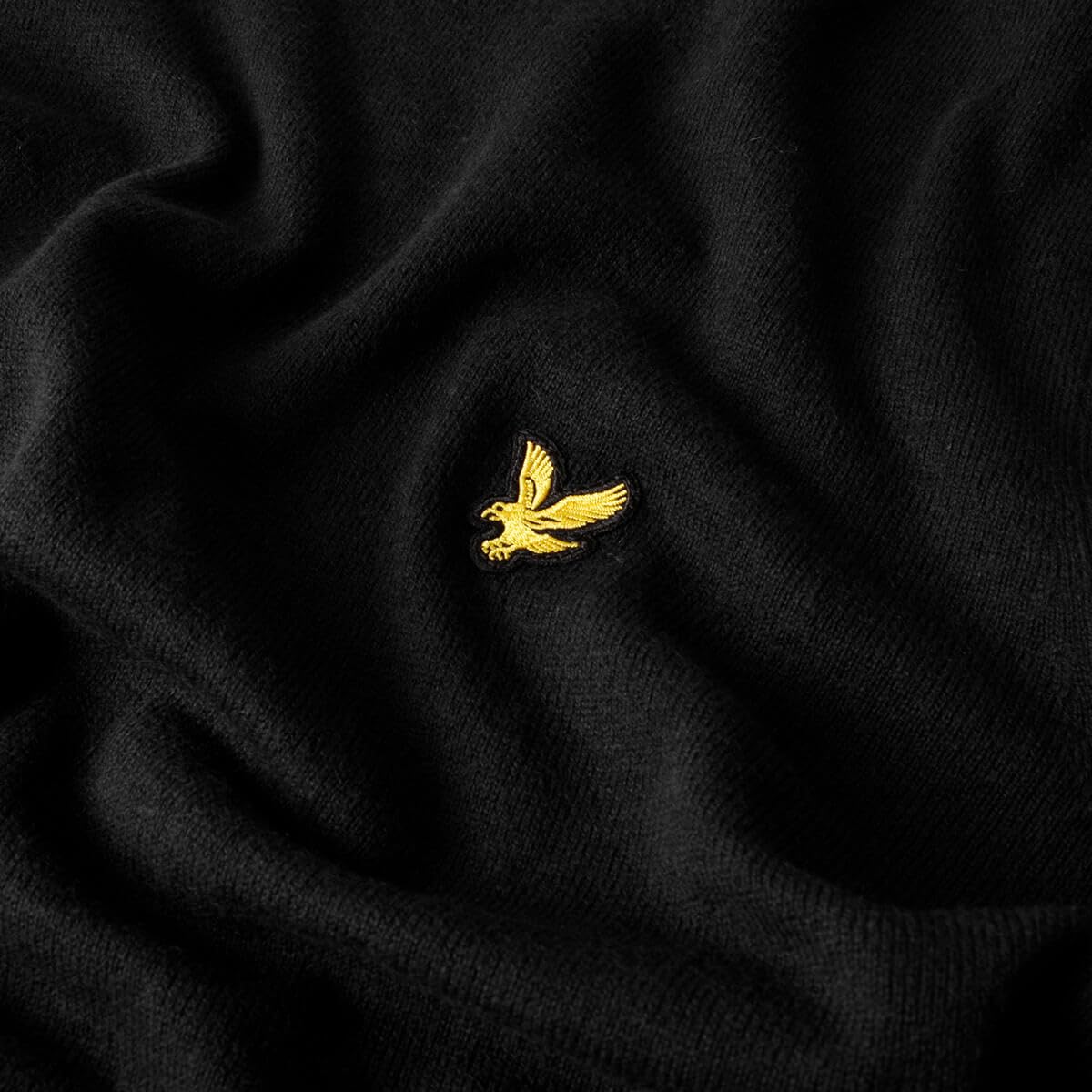 Lyle & Scott Herren-Golfpullover aus Baumwoll-Merinowolle- Tiefschwarz - M