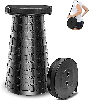 Portable Telescopic folding Camping Stool,Load 400lbs, Collapsible Stool Adjustable Height, Retractable Stool for Camping/Hiking/Fishing/Climbing/Picnic/BBQ/Queue/Travel