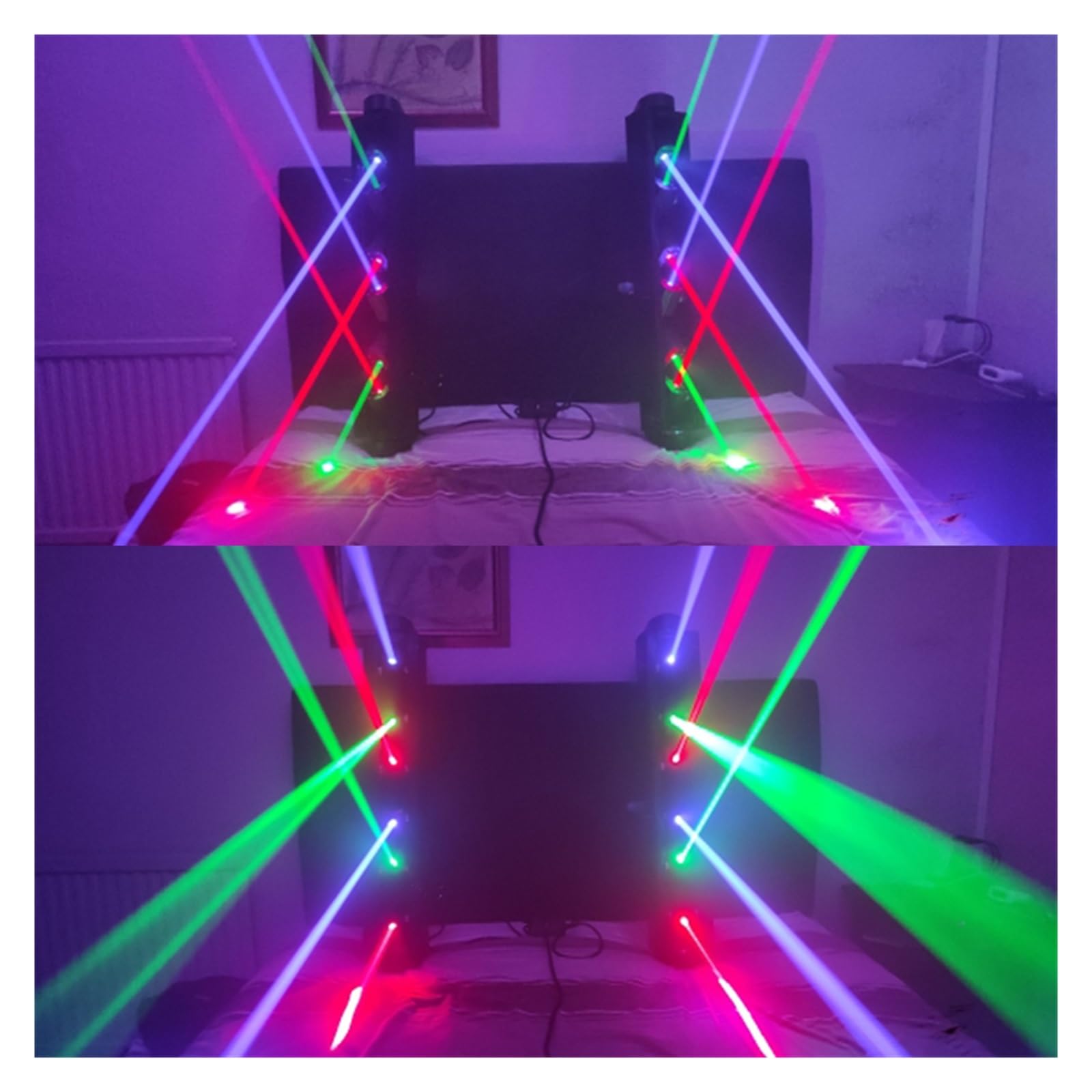 Profesional DMX512 DJ Efecto de Escenario Proyector de iluminación 6X500mW Rojo/Verde/RGB Barra de Cabeza móvil Luz de Haz for Fiesta de Boda