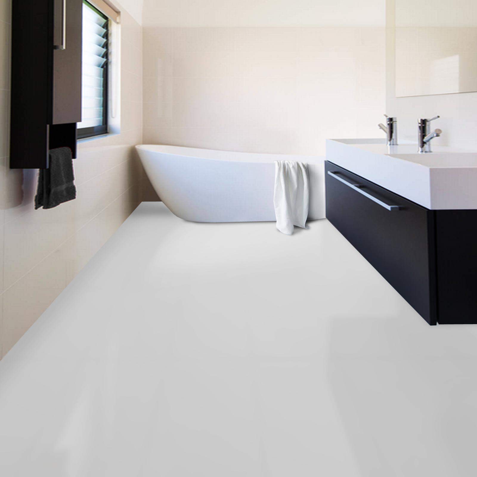 casa pura® CV Expotop - Rivestimento per pavimento in PVC extra resistente all'abrasione (espanso), tinta unita, bianco, superficie strutturata, al metro (200 x 300 cm)
