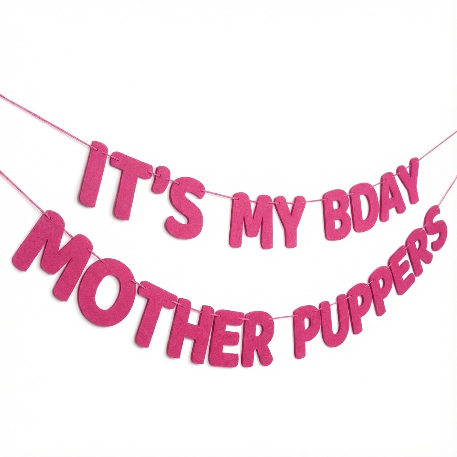 1 Piece My Bady Mother Puppers Banner,Dog Birthday Party Backdrop Banner for Hanging Decorations and Puppy Themed Parties (Rose Red)​