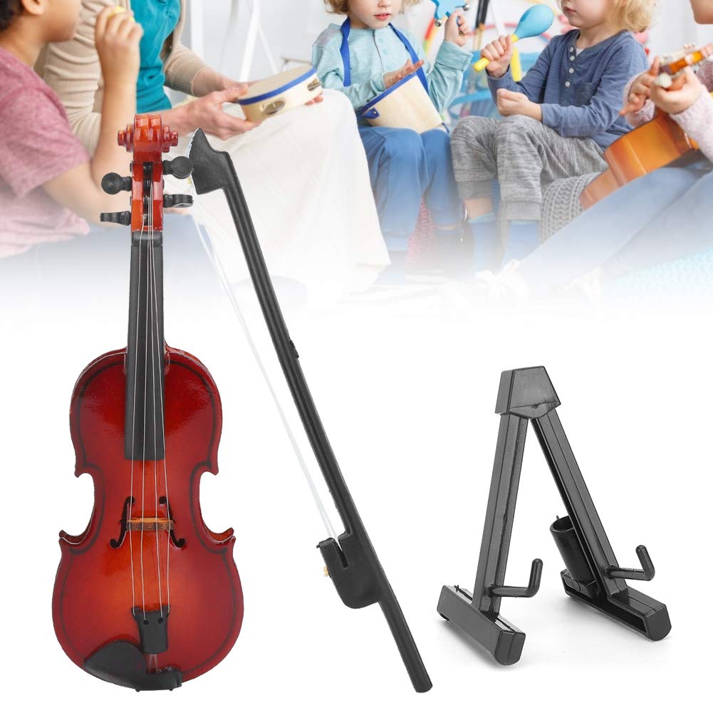 Violino In Miniatura Marrone Con Custodia E Archetta: Mini Strumento Musicale Ornamentale Per Casa Delle Bambole E Collezionisti - 2