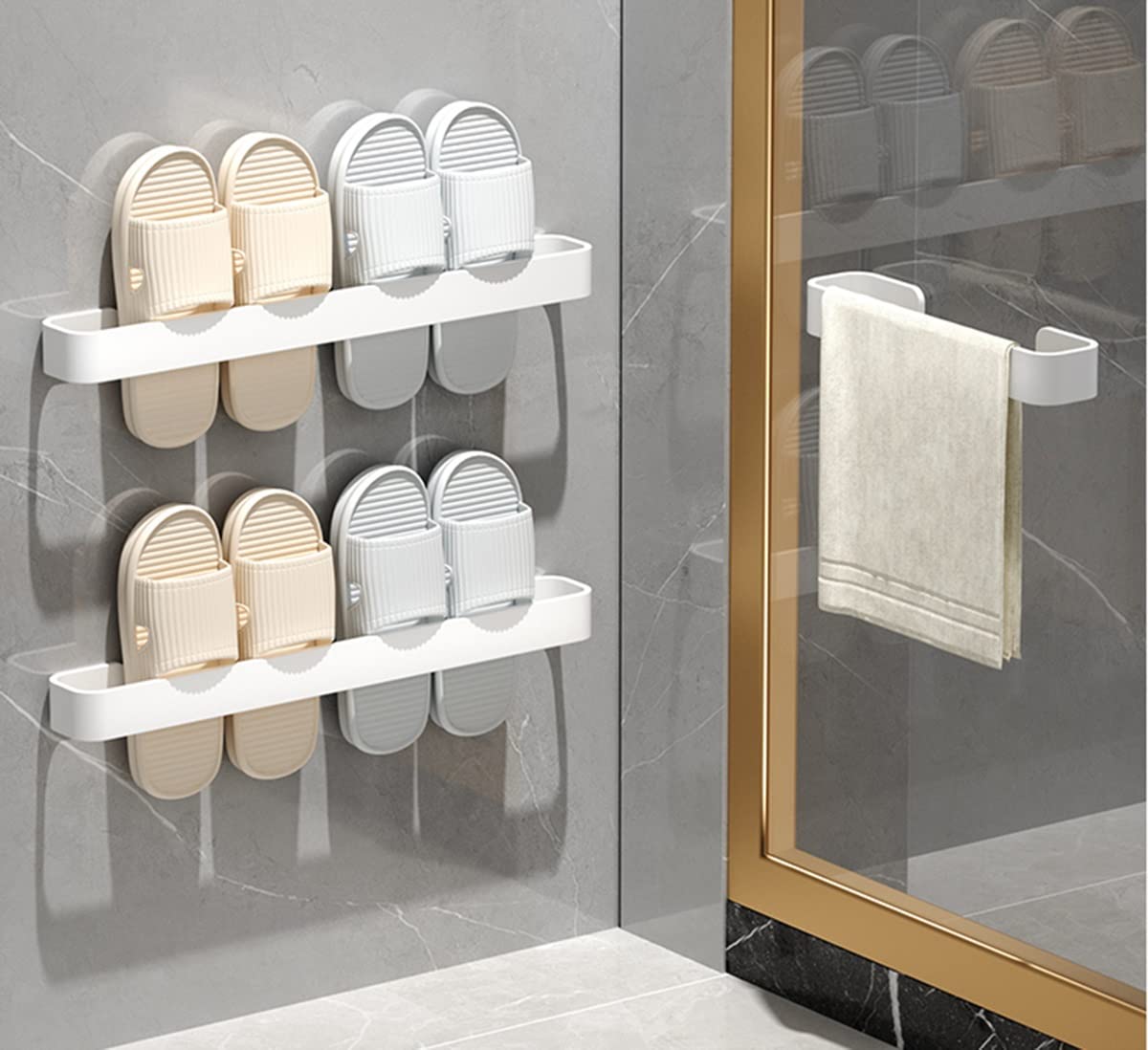 Toallero Toallero Toallero De Acero Inoxidable 304 Estante De Riel Montado En La Pared para Baño Cocina Paños para Platos Percha Varilla Única A Prueba De Agua Y Óxido (Color: Blanco, Tamaño: 50 Cm)