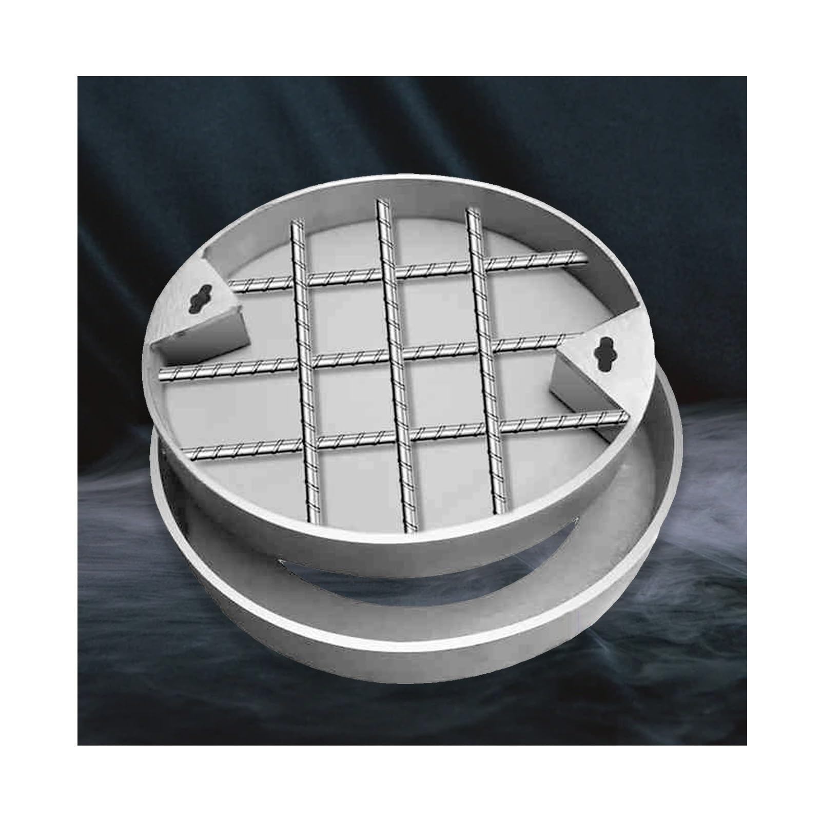 Nviusdsj One Color Manhole Covers, Round Manhole Cover And Frame，Highly Practical In Design And Performance(50 * 50 * 5Cm/19.6 * 19.6 * 1.96In)