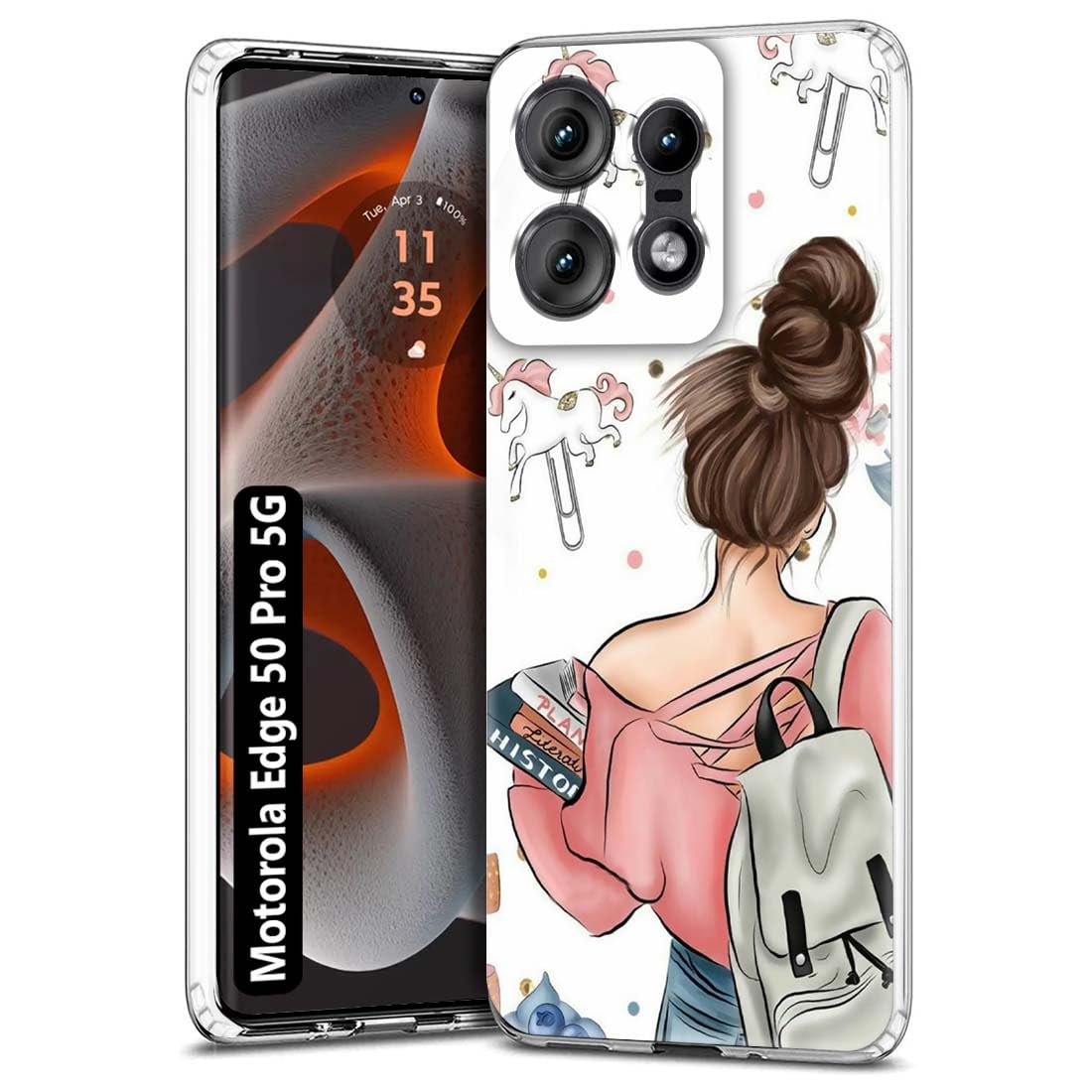 Fashionury Back Cover Case Designer Flexible Soft Back Case Cover for Motorola Edge 50 Pro 5G -D0021 (B0D1VFX9RJ) Amazon Price History, Amazon Price Tracker