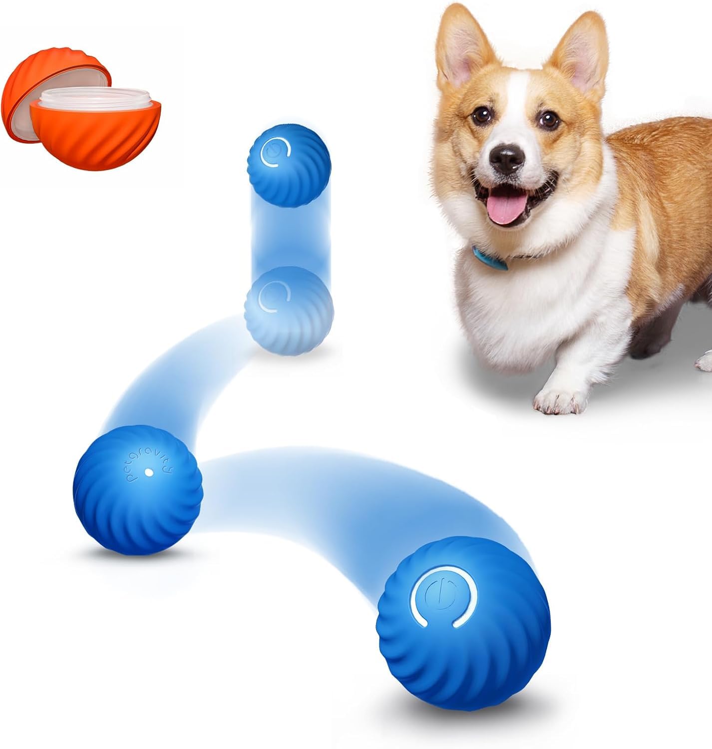 Jango Smart Interactive Bounce & Roll Ball for Puppy/Small/Medium Dog and Cats Silicone Ball for Dog & Cat Toy (Blue) (B0DDY6XG1S) Amazon Price History, Amazon Price Tracker