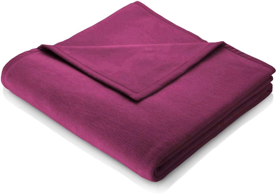 biederlack Cotton Home Blanket/Throw 150x200cm, Blend, Raspberry, Full