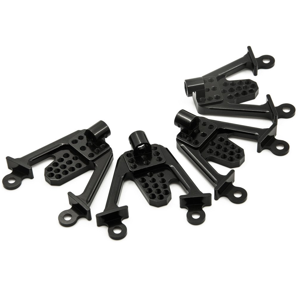 WEFEINO 4PCS Aluminum Front & Rear Shock Tower Hoops Bracket Mount Upgrade Parts for Axial SCX10 1/10 Scale Crawlers Truck Car (Black)