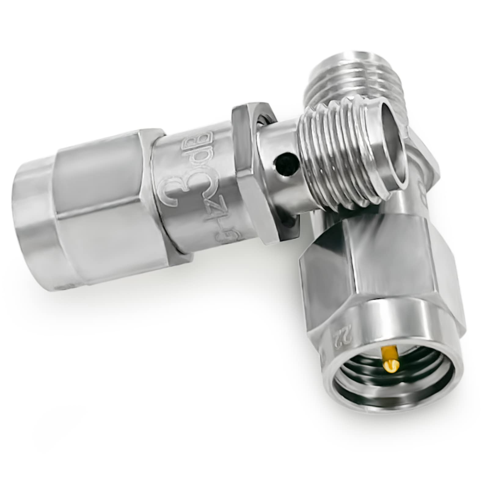 2PCS RF Koaxial-Dämpfungsgerät, 12.4GHz 3dB 2W 50Ohm SMA Stecker auf SMA Buchse Fester Dämpfungsregler