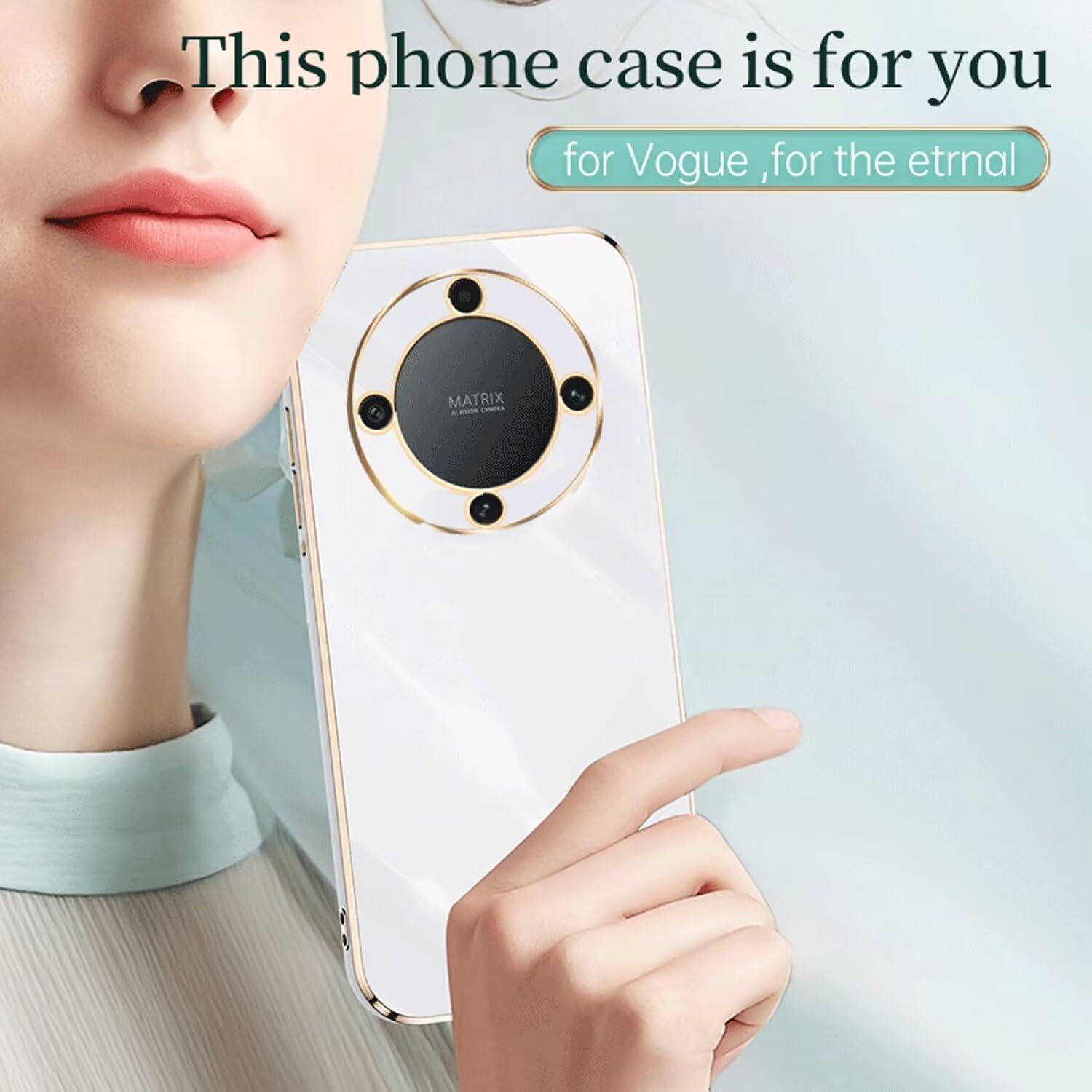 Handyhülle Für Honor Magic 6 Pro 5G – Weiß, TPU Silikon, Galvanisiertes Design Mit Kameraschutz, Stoßfest