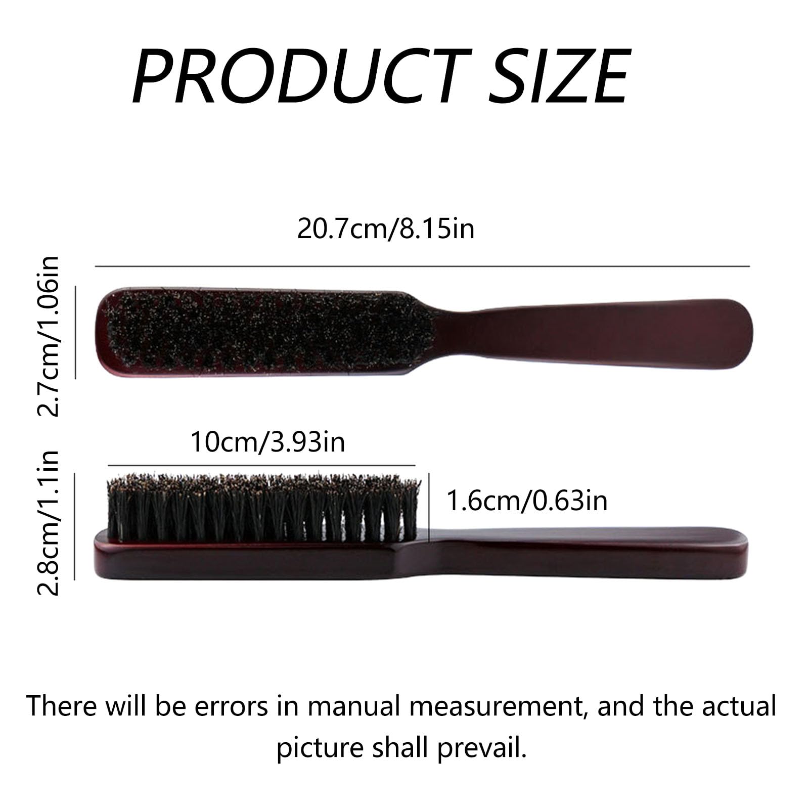KARELLS Beard Brush, Men's Hair Brush, Boar Hair Brush, Black, 20 x 3 cm, All Hair Types, Men - Image 2