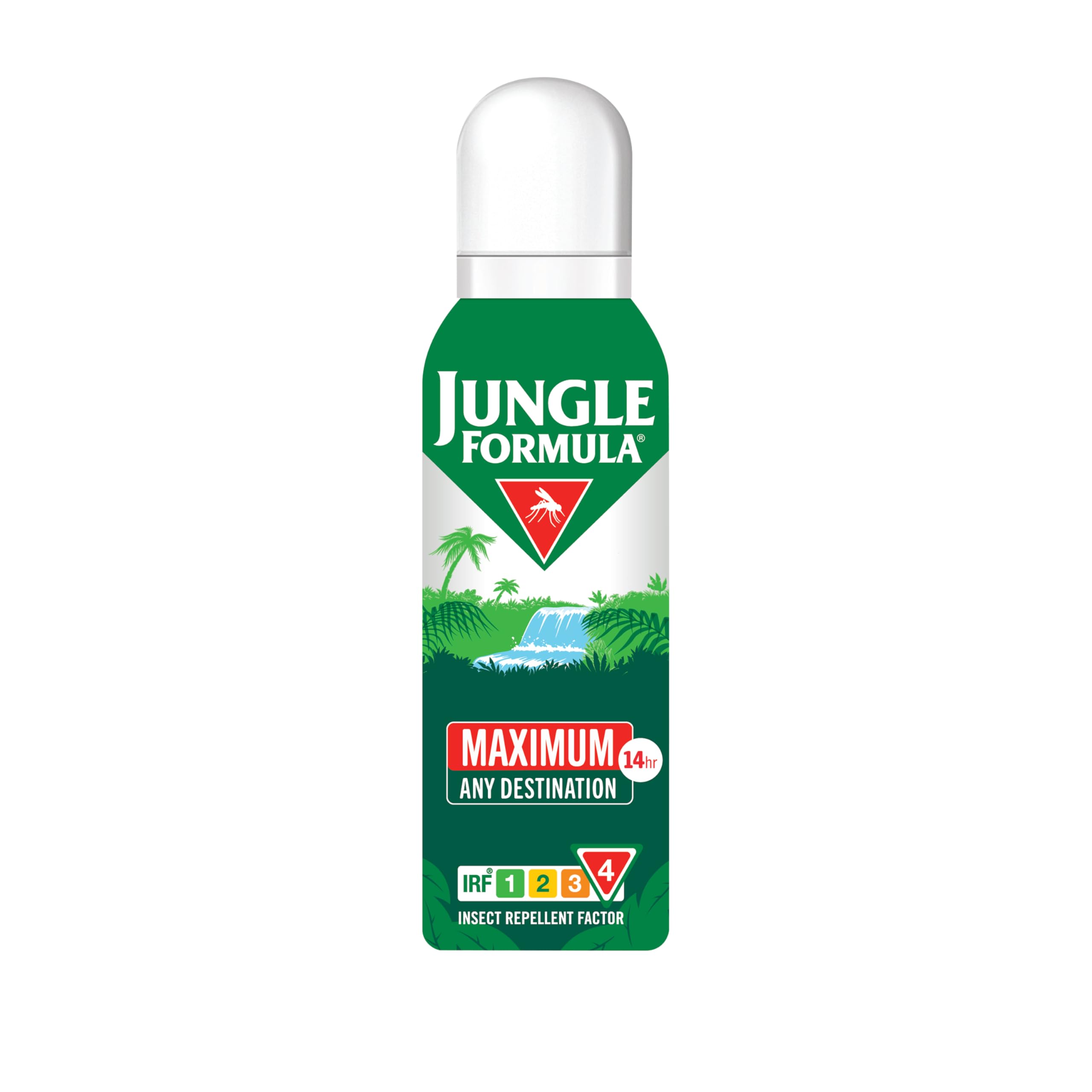 Jungle Formula Maximum Strength Insect Repellent Aerosol Spray (125ml - 50% DEET) - Up to 9 Hour Protection Against Mosquitoes, Ticks & Biting Insects - Mosquito Repellent for Travel & Domestic Use