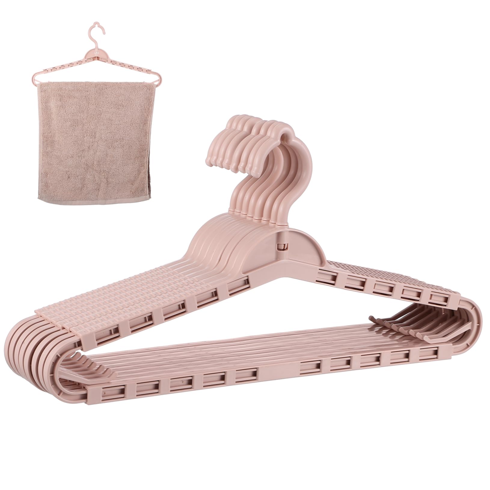 MAGICLULU Set da 8 Grucce Retrattili Regolabili in Pp Rosa, Appendiabiti Multiuso Salvaspazio Design Elegante per Armadio e Abbigliamento