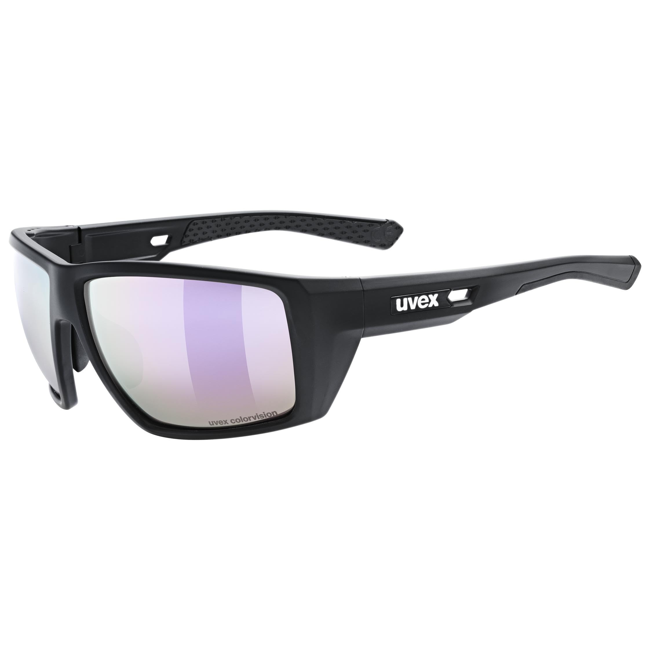 Uvex mtn venture CV - sports glasses for adults - strong UV protection - contrast enhancing - black matt - one size
