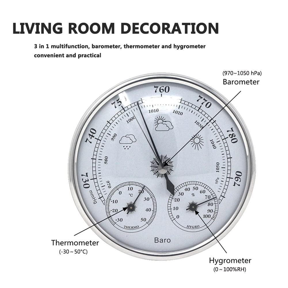 JINYISI Barometer, Barometer für Zuhause, Barometer, Wetterinstrumente, Wetterbarometer, Outdoor-Barometer für den Garten
