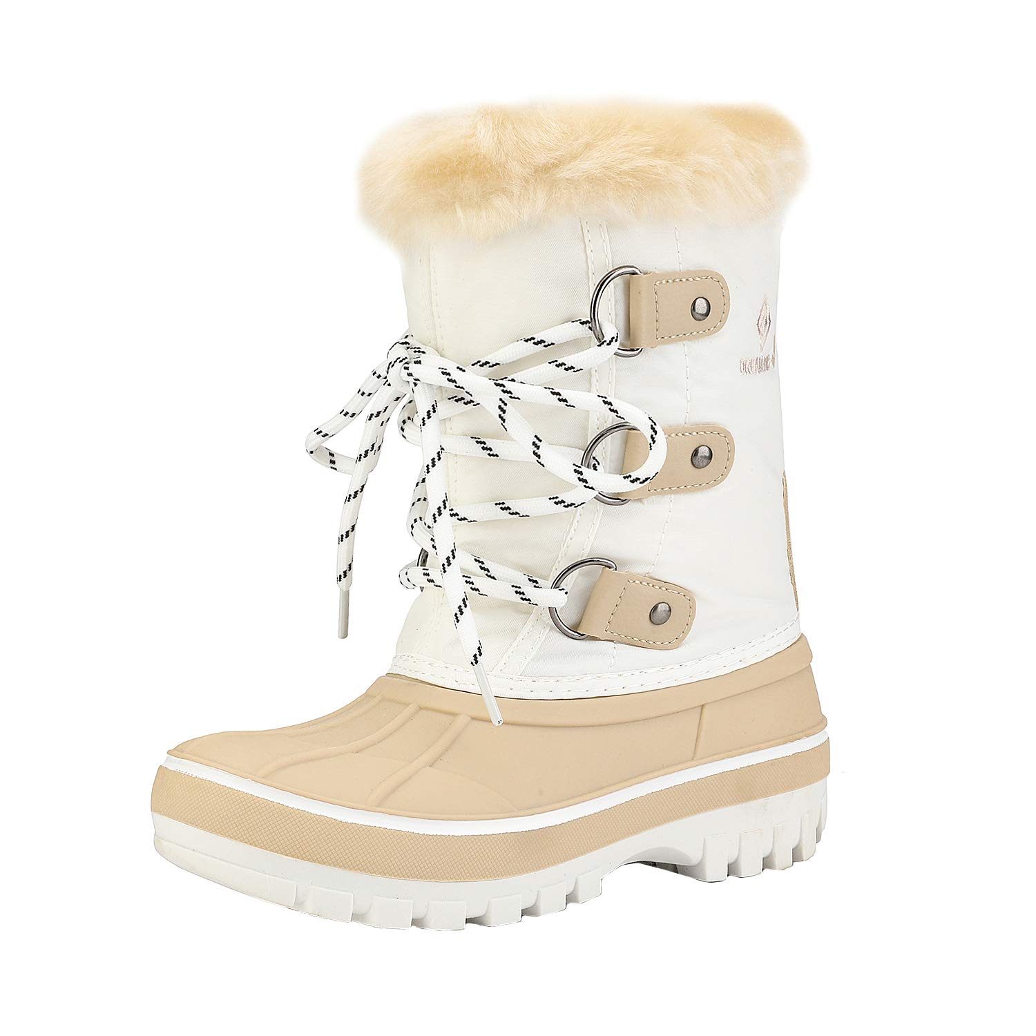 DREAM PAIRS Little Kid Forester Beige White Ankle Winter Snow Boots Size 13 M US Little Kid