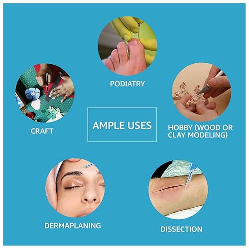 MedBlades 10 bisturíes desechables estériles para manualidades, dermatología, laboratorio, biología, disección, quirúrgica, dental, veterinaria y