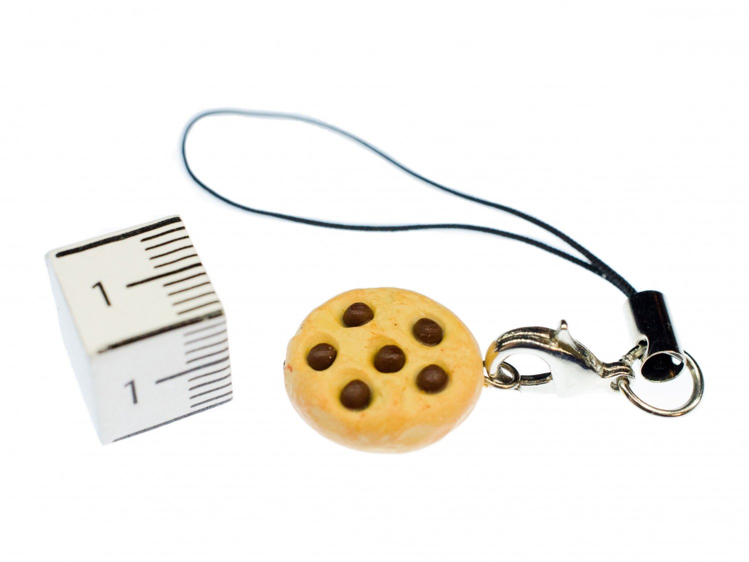 Miniblings Biscuit Mobile Cell Phone Charm Pendant Chocolate Chips Cookies Cake Sweet