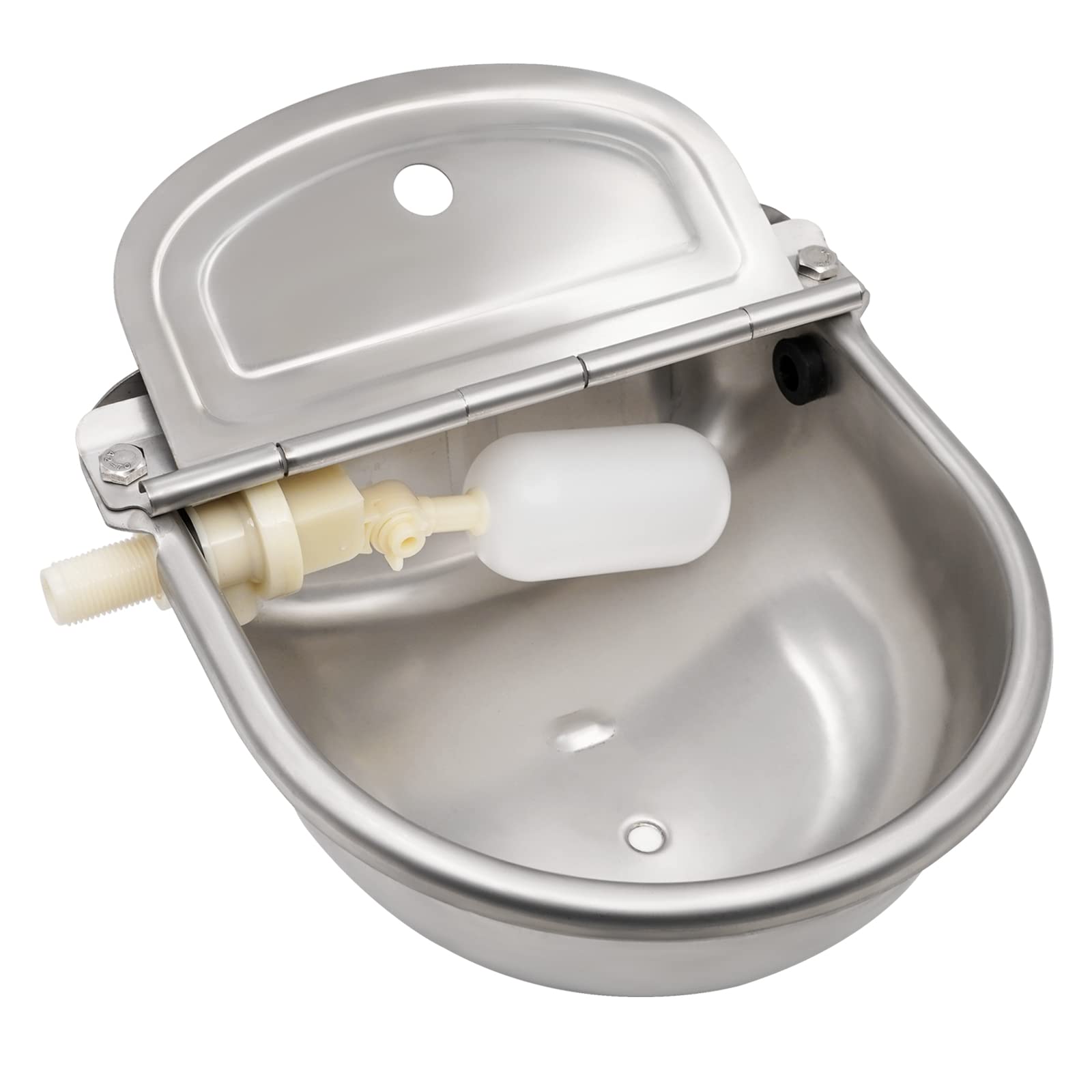 Bebedero Automático con Válvula de Flotador de 1/2 Pulgadas, Bebedero de Acero Inoxidable para Vacuno, Ovejas, Perros y Caballos