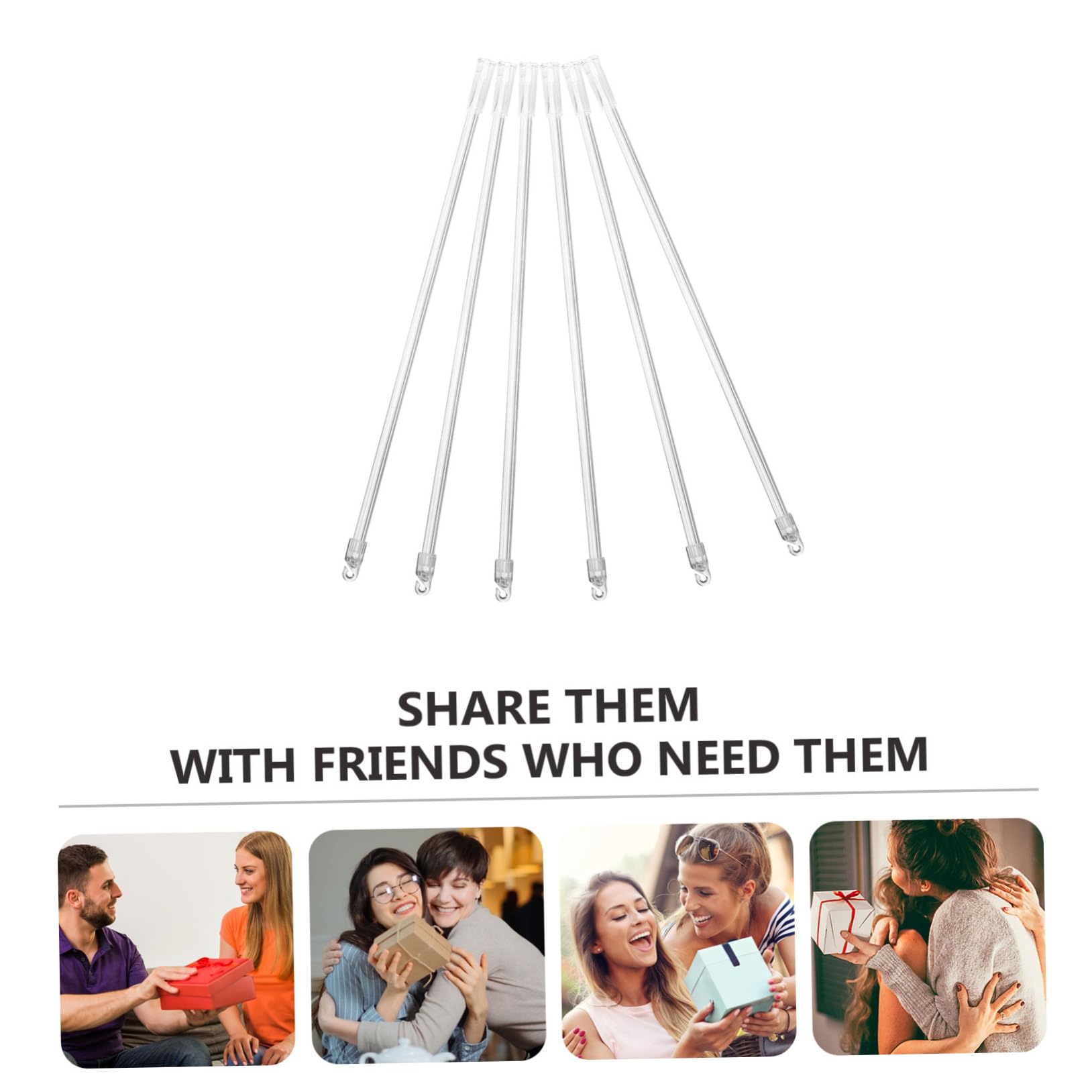 Luxshiny 6Sets Transparent Window Blind Tilt Wands Vertical Wand Control Handle Sticks Home Blind Opener Poles for Easy Operation and Safety Control