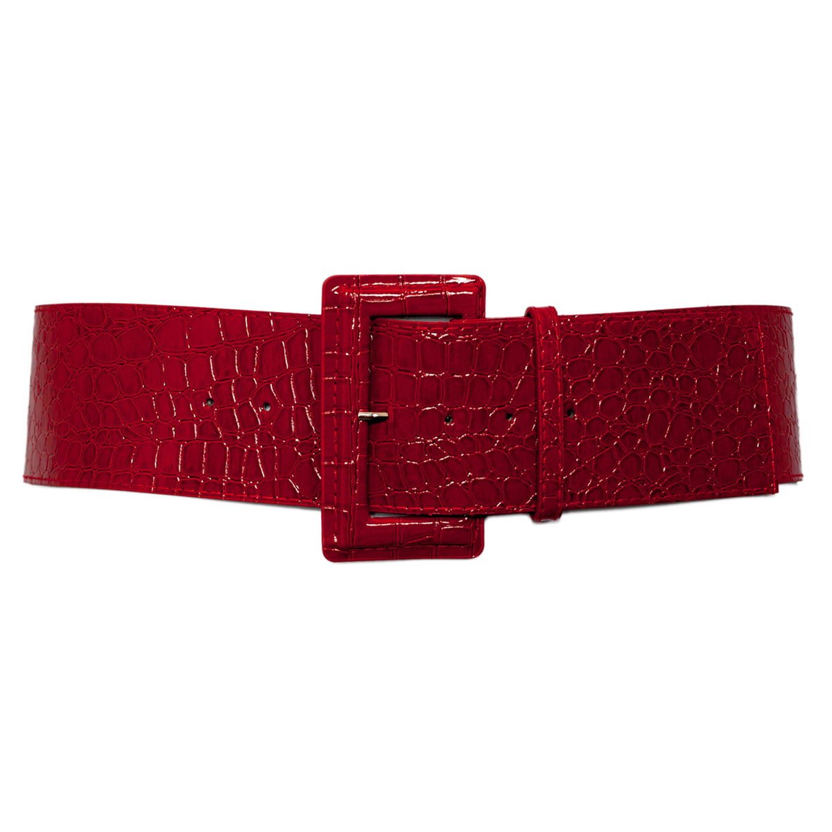 eVogues Plus Size Croco Print Patent Leather Belt
