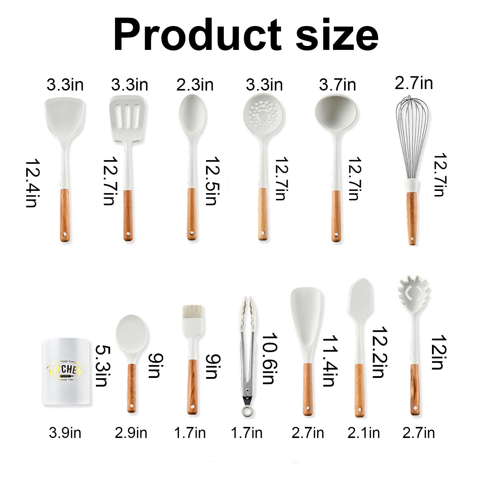 13 Stück Küchenhelfer Set, Silikon Küchenutensilien Set, Antihaft Hitzebeständiger Holzgriff Kochbesteck Mit Utensilienhalter, Silikonspatel Kochgeschirr Set, Spülmaschinengeeignet