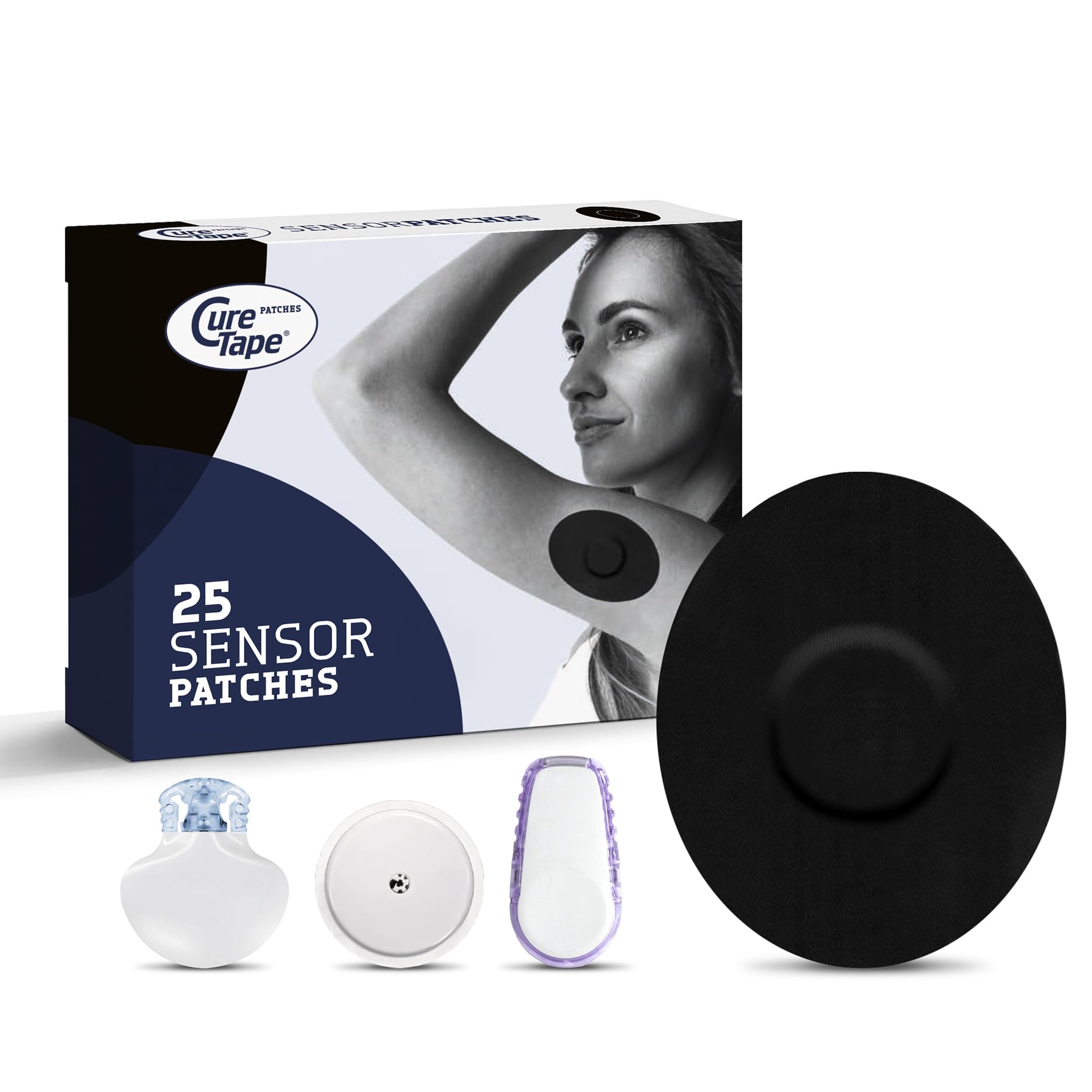 CureTape Patches - Sensor Fixing - Plasters for Freestyle Adhesive Plasters for Libre, Libre 3, Dexcom and Medtronic Guardian Sensors - Sensor Patch -